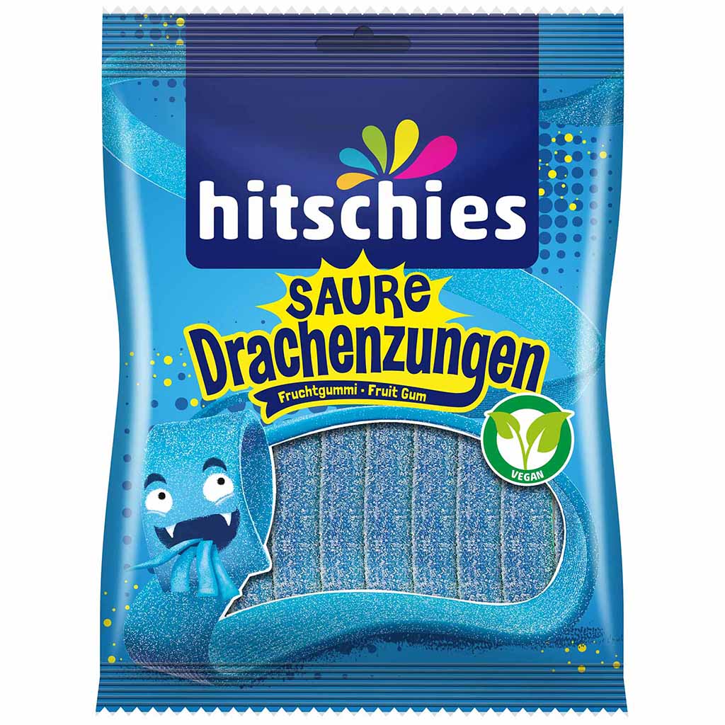 Hitschler Hitschies Saure Drachenzungen Blau 125g MHD:30.1.26
