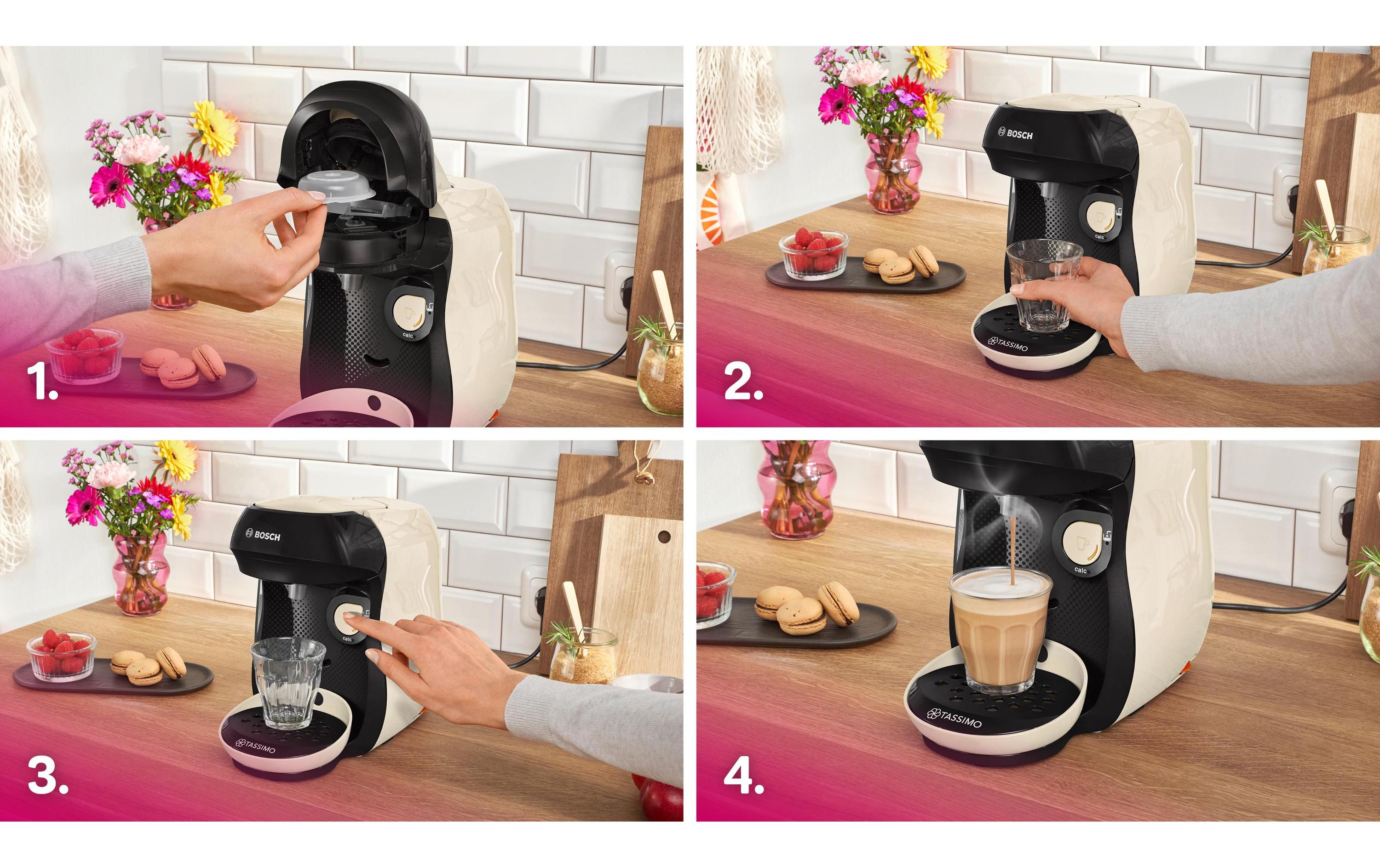 Kapselmaschine Happy friendly Crème/SchwarzKaffeemaschine