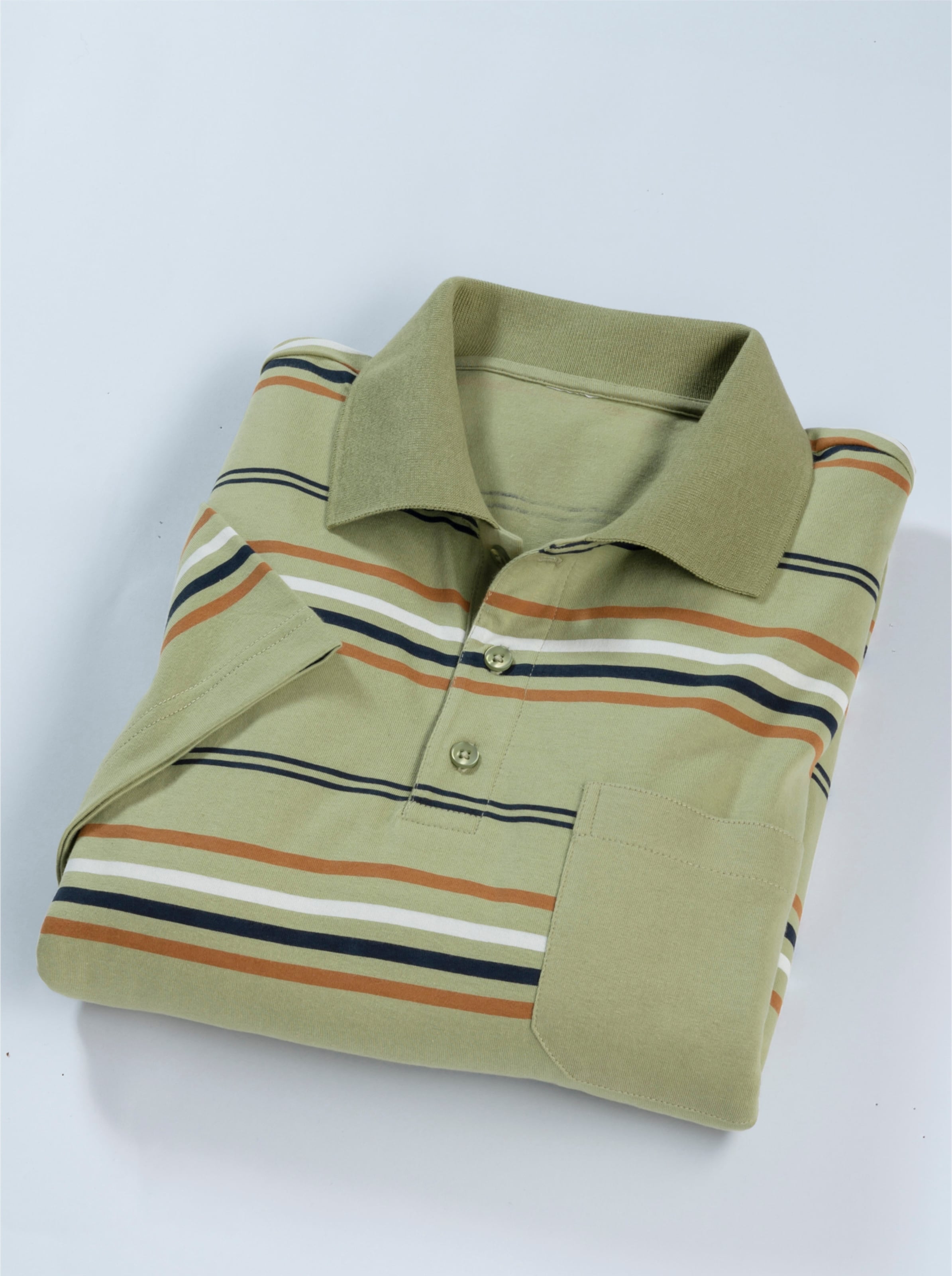 Poloshirt in schilf-gestreift