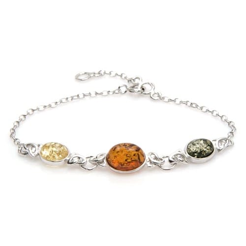 Bracelet argent ambre