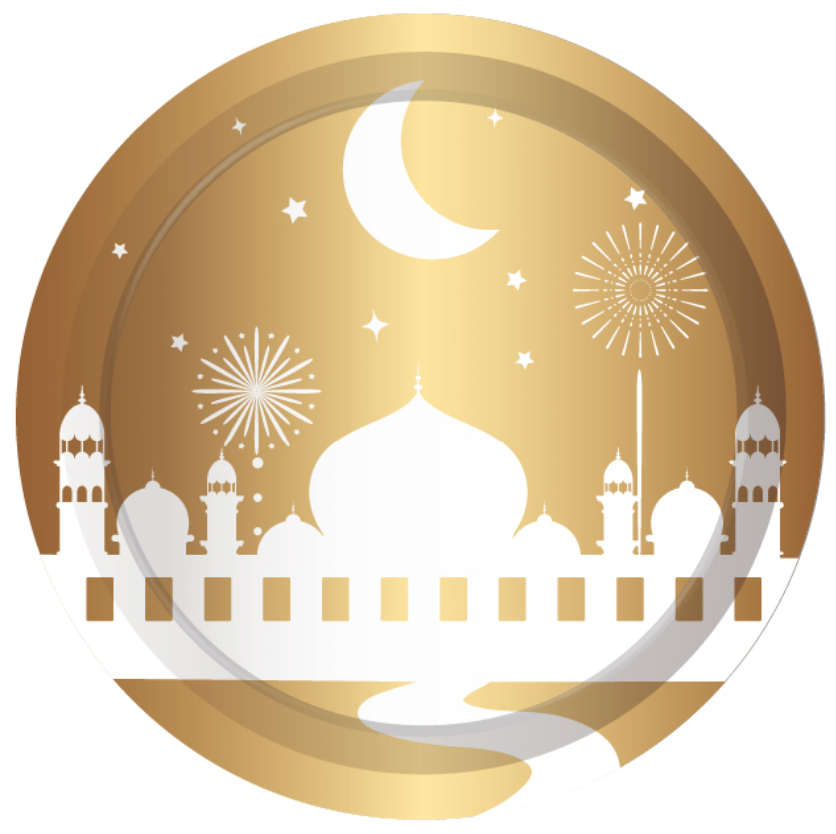 (44-tlg. Set) Ramadan Einweg Geschirr Bajram Party Tisch Dekoration - Eid Mubarak