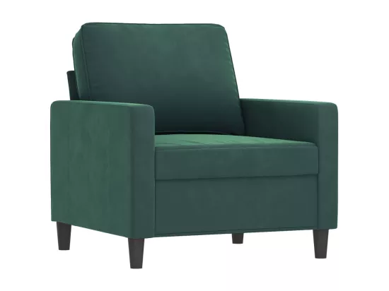 Ensemble de canapés 3 pièces avec coussins vert foncé velours