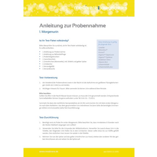 Sunday Natural Products  Schwermetall Urintest Plus