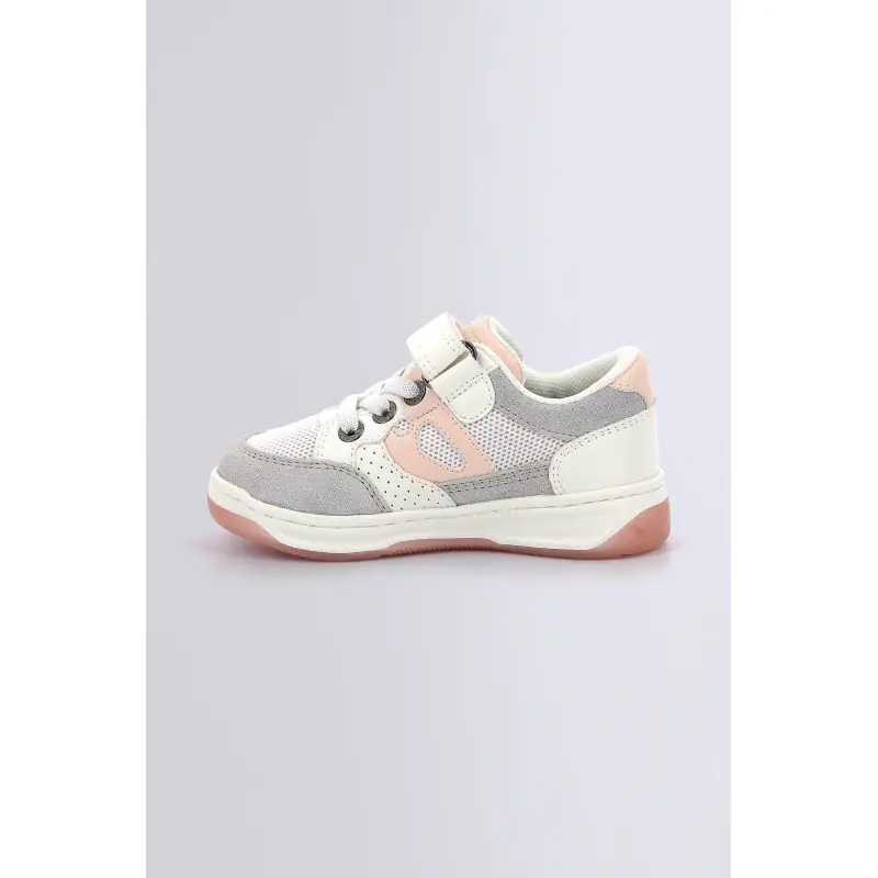 KIKOUAK BLANC ROSE BASKETS BASSES Synthétique Fille
