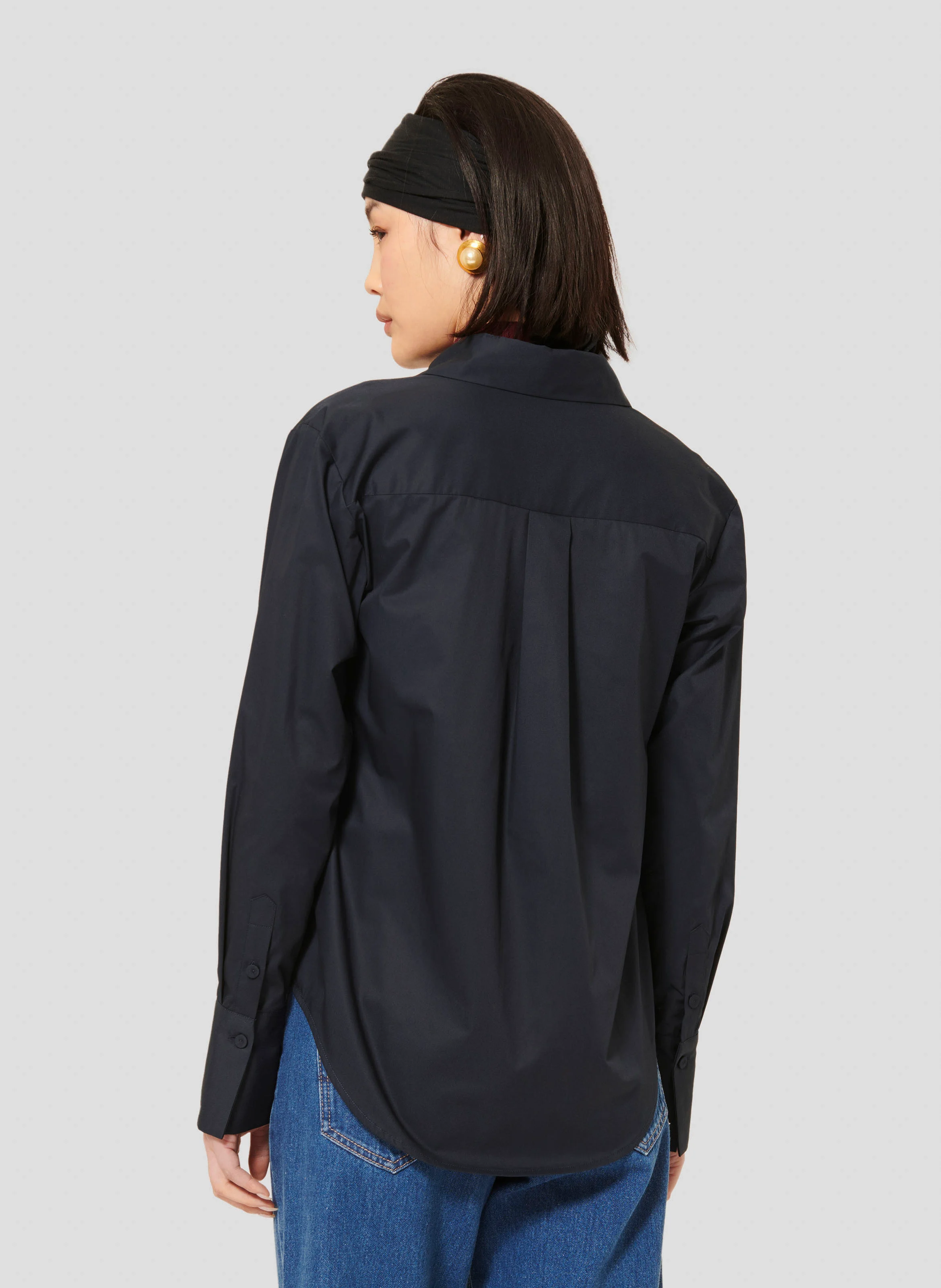 CLARISSE - Chemise droite en coton | Bleu