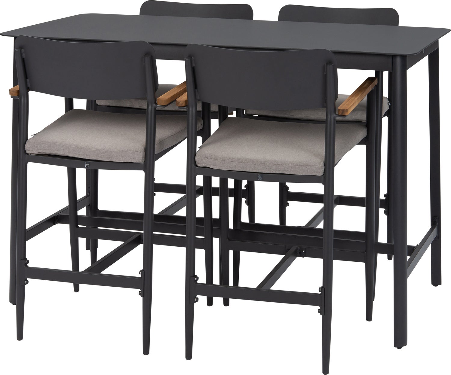 Intratuin bartafel Suze grijs 150 x 80 x 100 cm