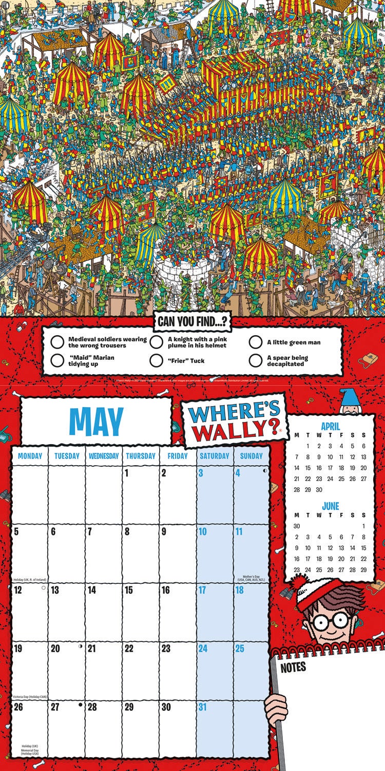 Plenty Gifts kalender where's wally 30 x 30 x 0,5 cm