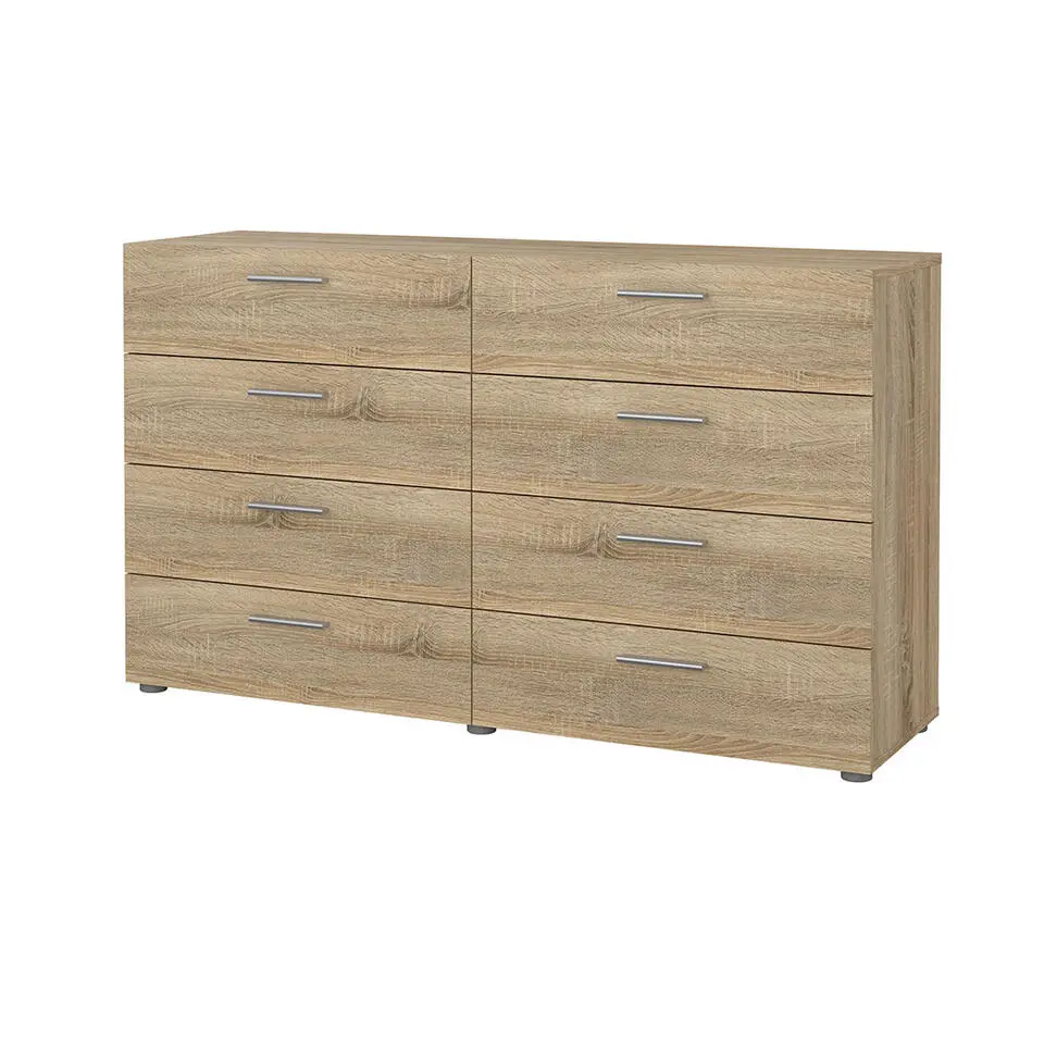 Hioshop Pepe kommode 8 lades eikenstructuur decor