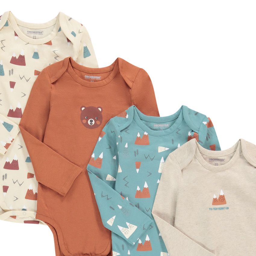 Lot de 7 bodies en jersey imprimé fantaisie pour bébé garçon - Vert