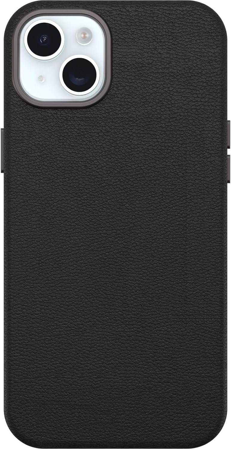 iPhone 15 MagSafe Leder Hülle Symmetry Cactus Series (77-95725) - Noir Ash (Schwarz)