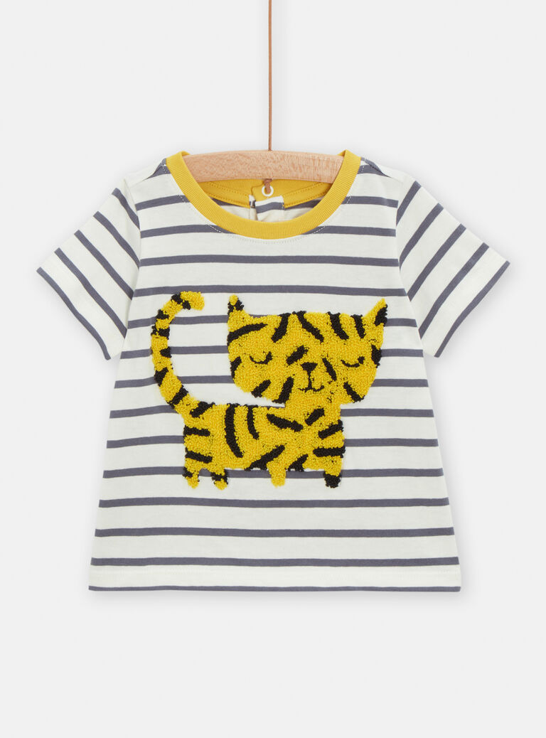 T-shirt rayé à motif tigre pour bébé garçon