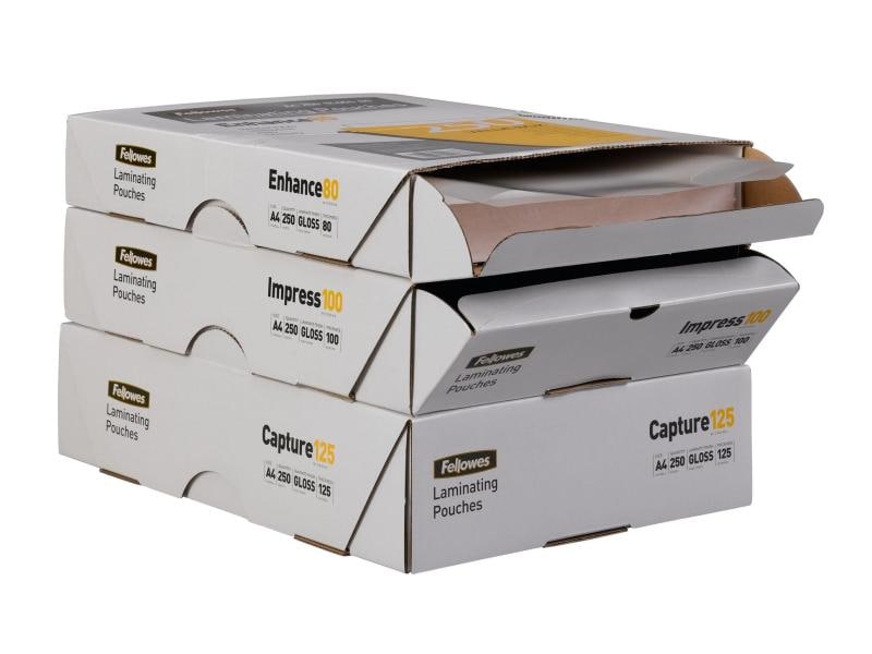 Fellowes Laminierfolie A4, , 250 Stück, Glänzend 250 Laminierfolien Glänzend