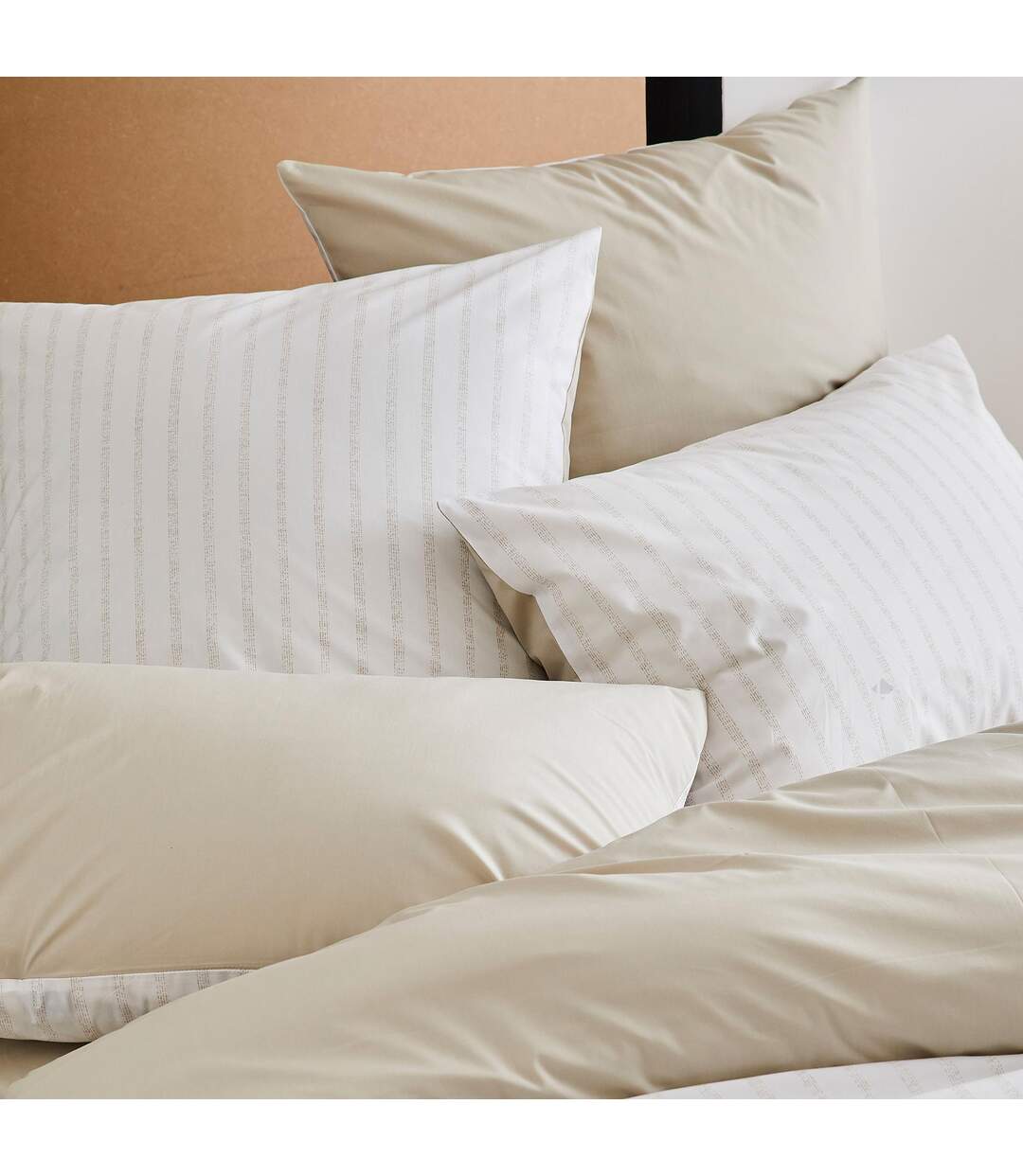 Housse de couette 260x240 cm percale coton GABY vert Kaki