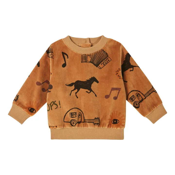 Emile et Ida Sweat Velours Bonaventure | Camel