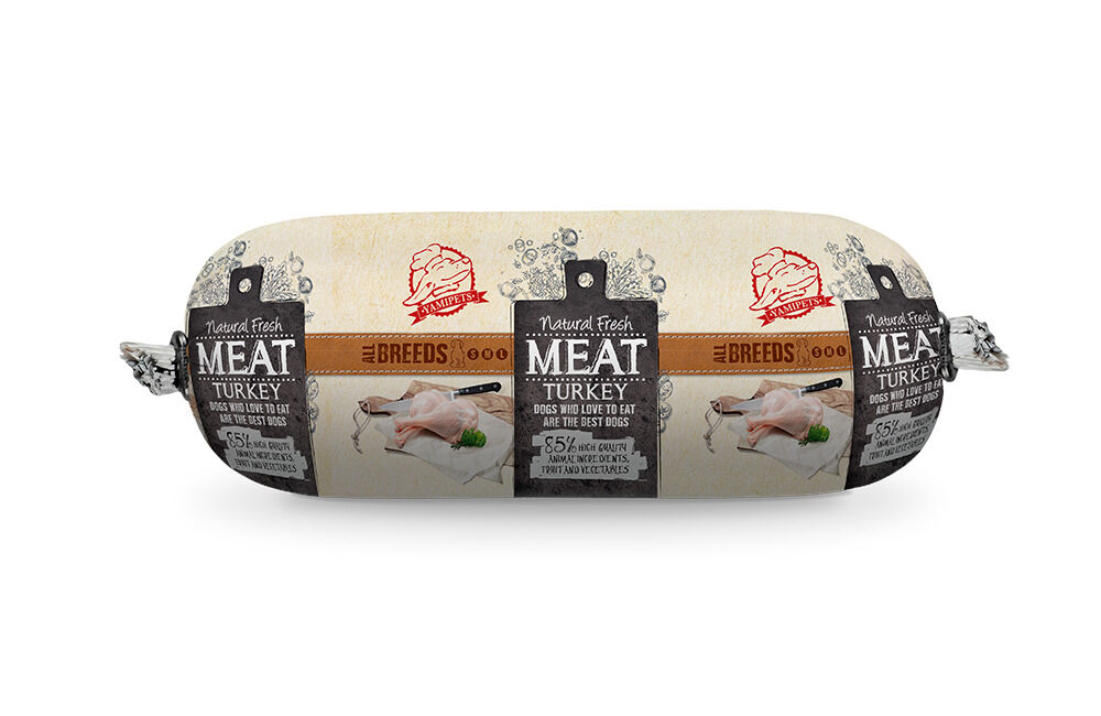 Natural Fresh Meat Worst - Hondenvoer - 250 Gram - kalkoen