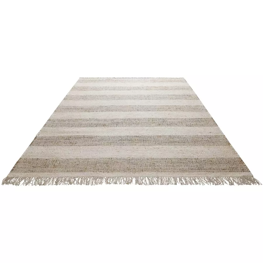 Green Looop Handweb-Teppich Virgil sand, creme