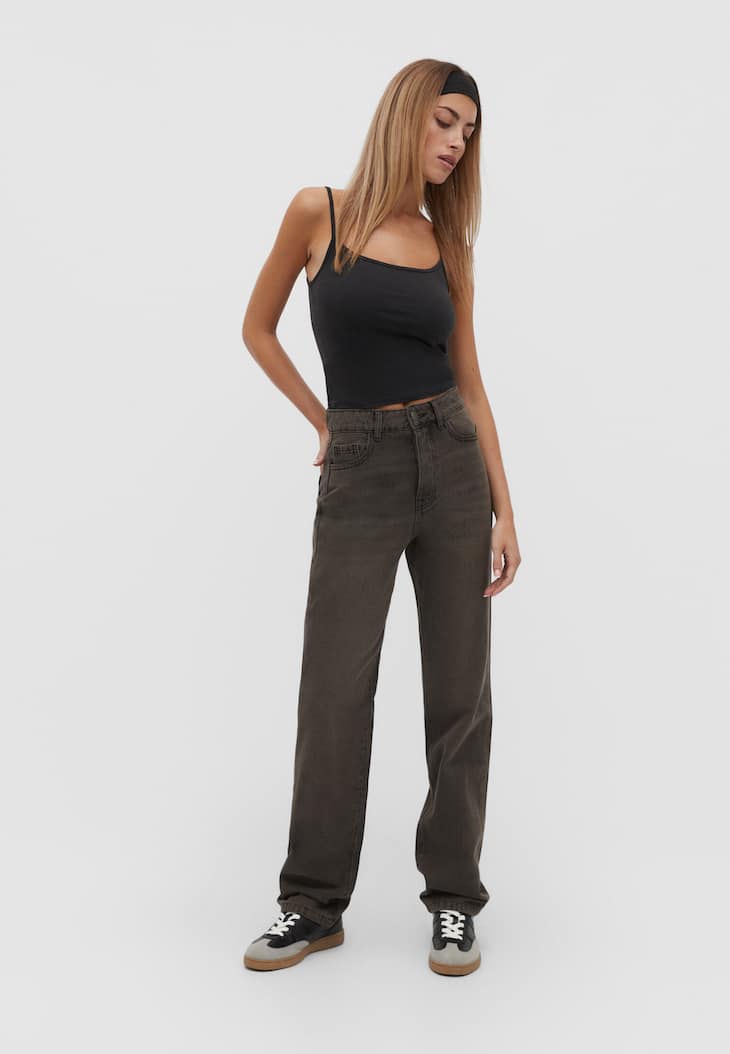 calça jeans reta vintage