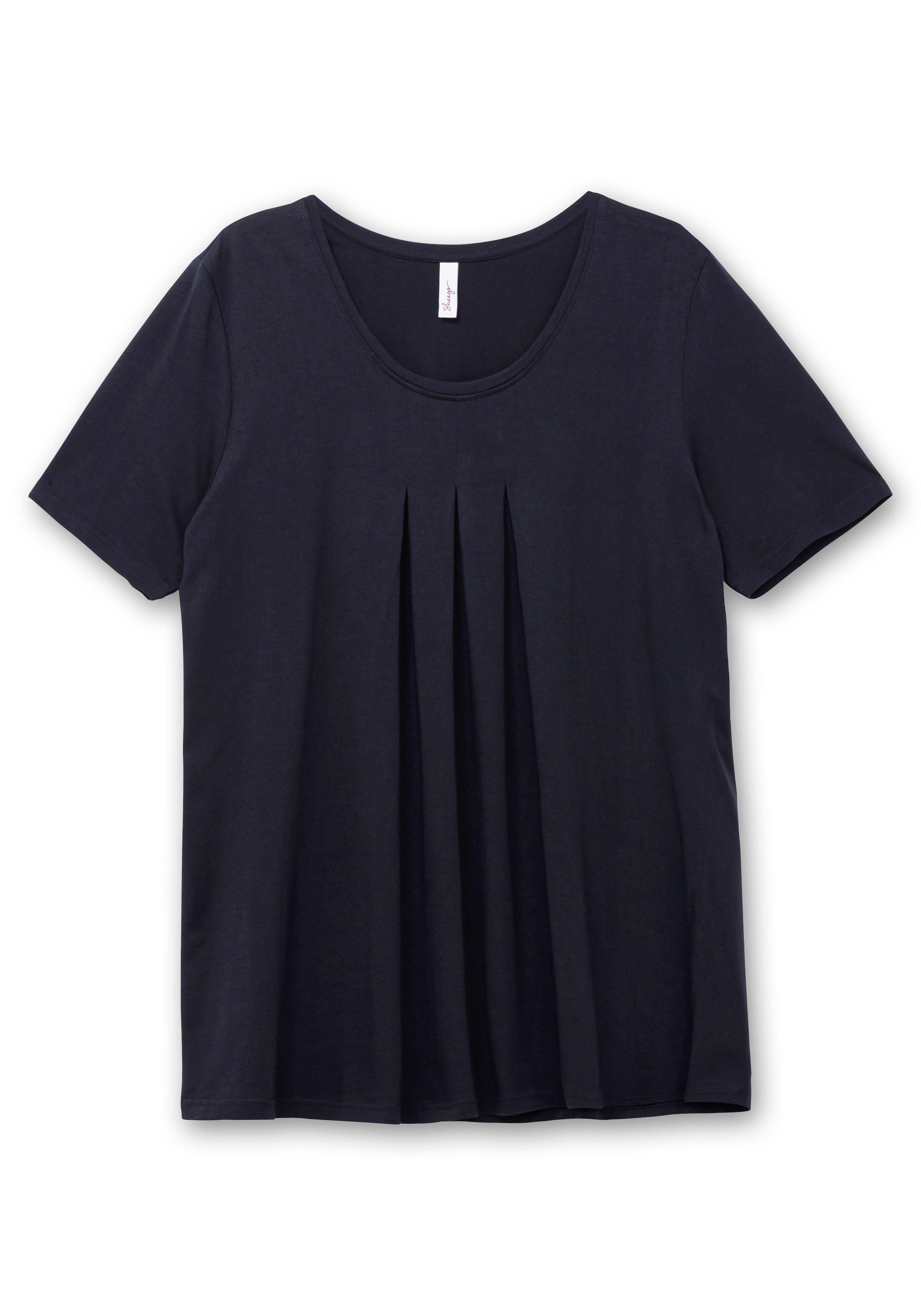 Shirt in A-Linie, mit Kellerfalten am Ausschnitt