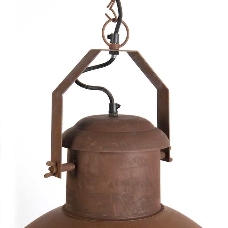 Industriële hanglamp roestbruin met gouden binnenkant - Engine
