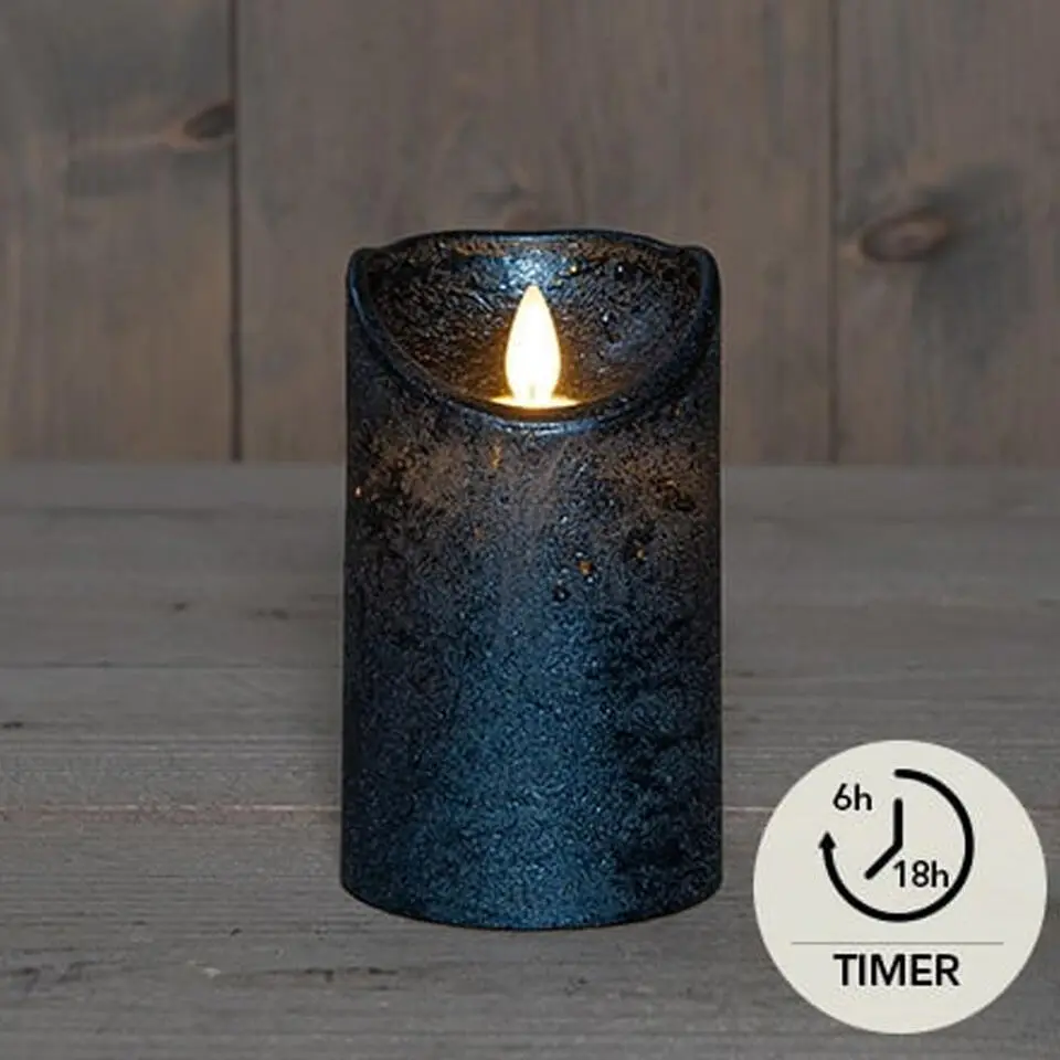 Anna's Collection Led stompkaars - metallic blauw - 12,5 x 7,5 cm
