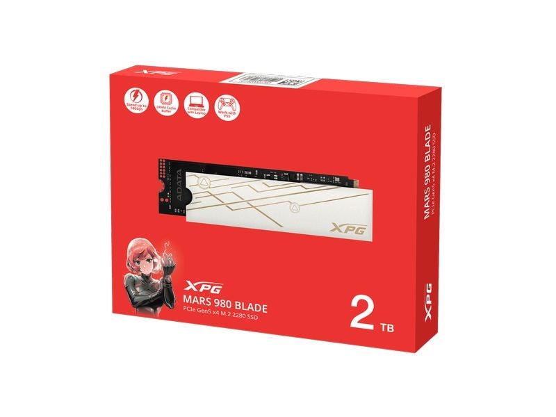 ADATA SSD Mars 980 Blade M.2 2280 NVMe 2000 GB Ultraschnelle 2 TB M.2 PCIe 5.0 NVMe Solid-State-Drive