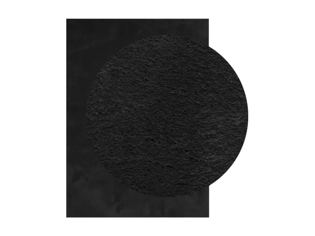 Tapis à poils courts doux et lavable noir 160x230 cm