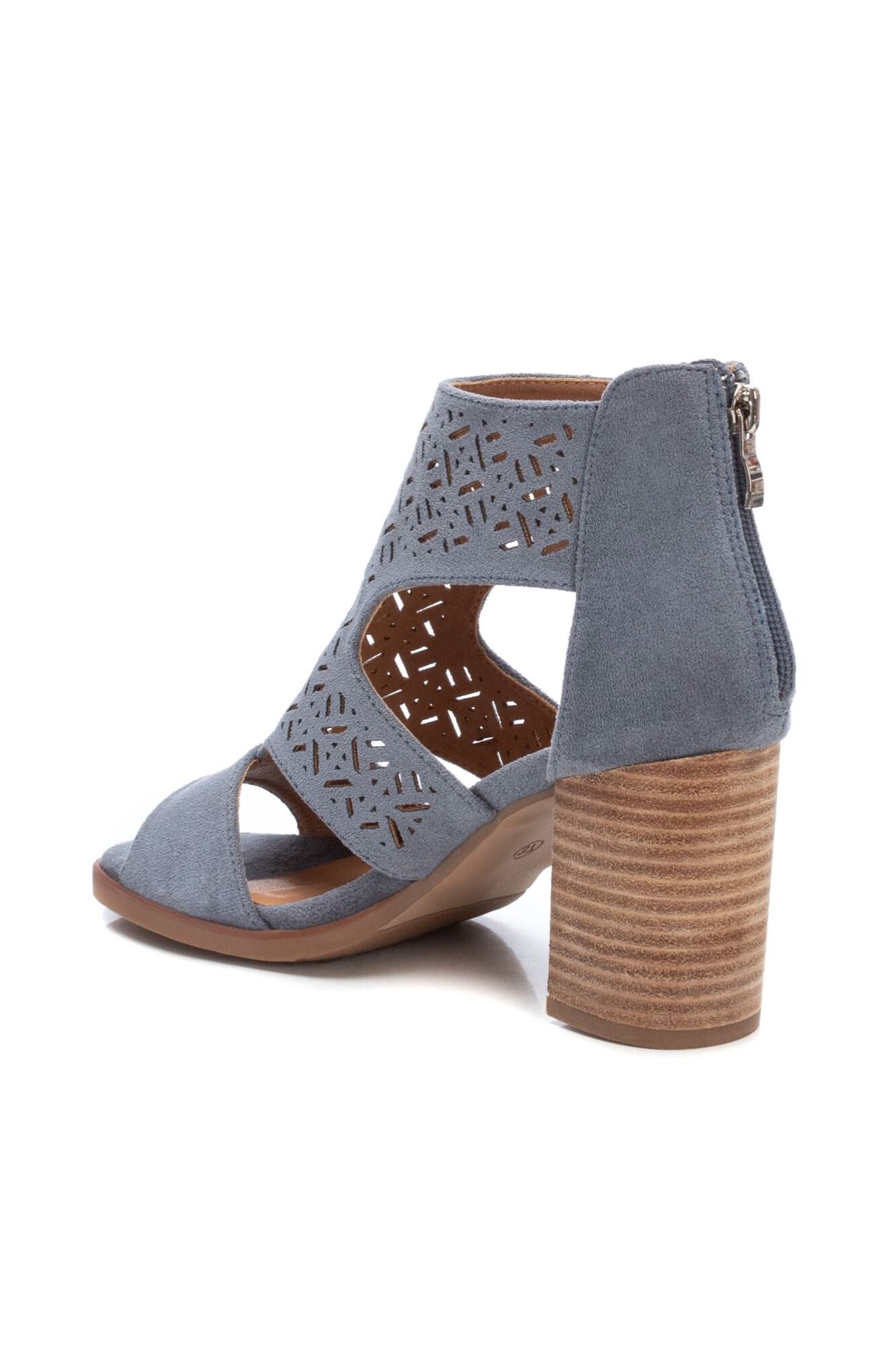 Bota feminina aberta no tornozelo, Xti - azul médio