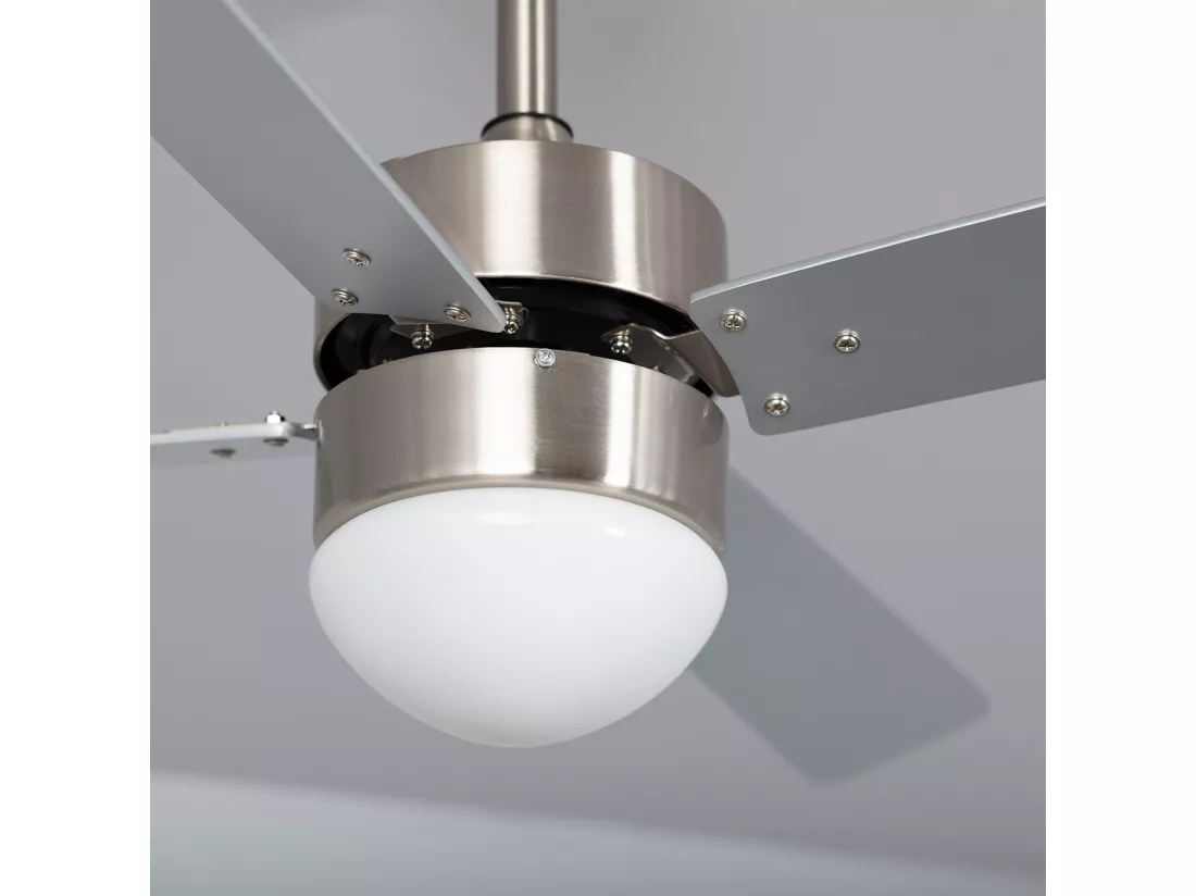 Ventilateur de Plafond Silencieux Cygnus Niquel 107cm Moteur DC Argent