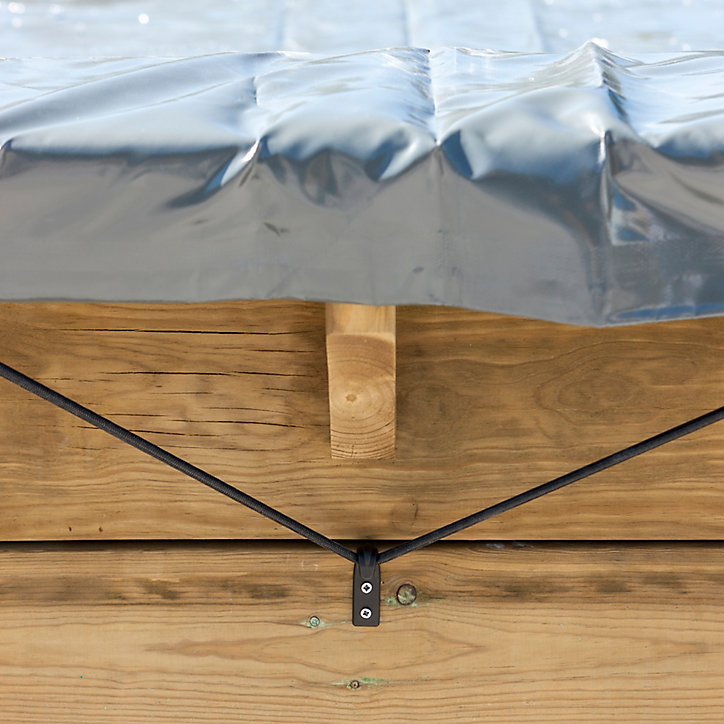 Bâche hiver pour piscine bois rectangle 4 pans Mint