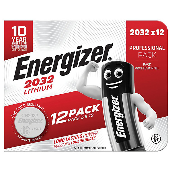 Piles boutons lithium Energizer 2032, lot de 12