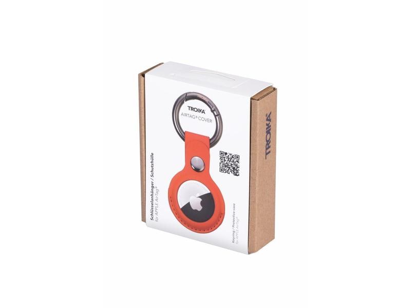 Troika Schlüsselanhänger AirTag Cover Rot Schutzhülle für Apple Air Tag Ortungsknopf