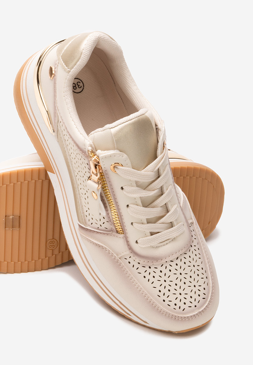 Baskets à plateforme beige Reita