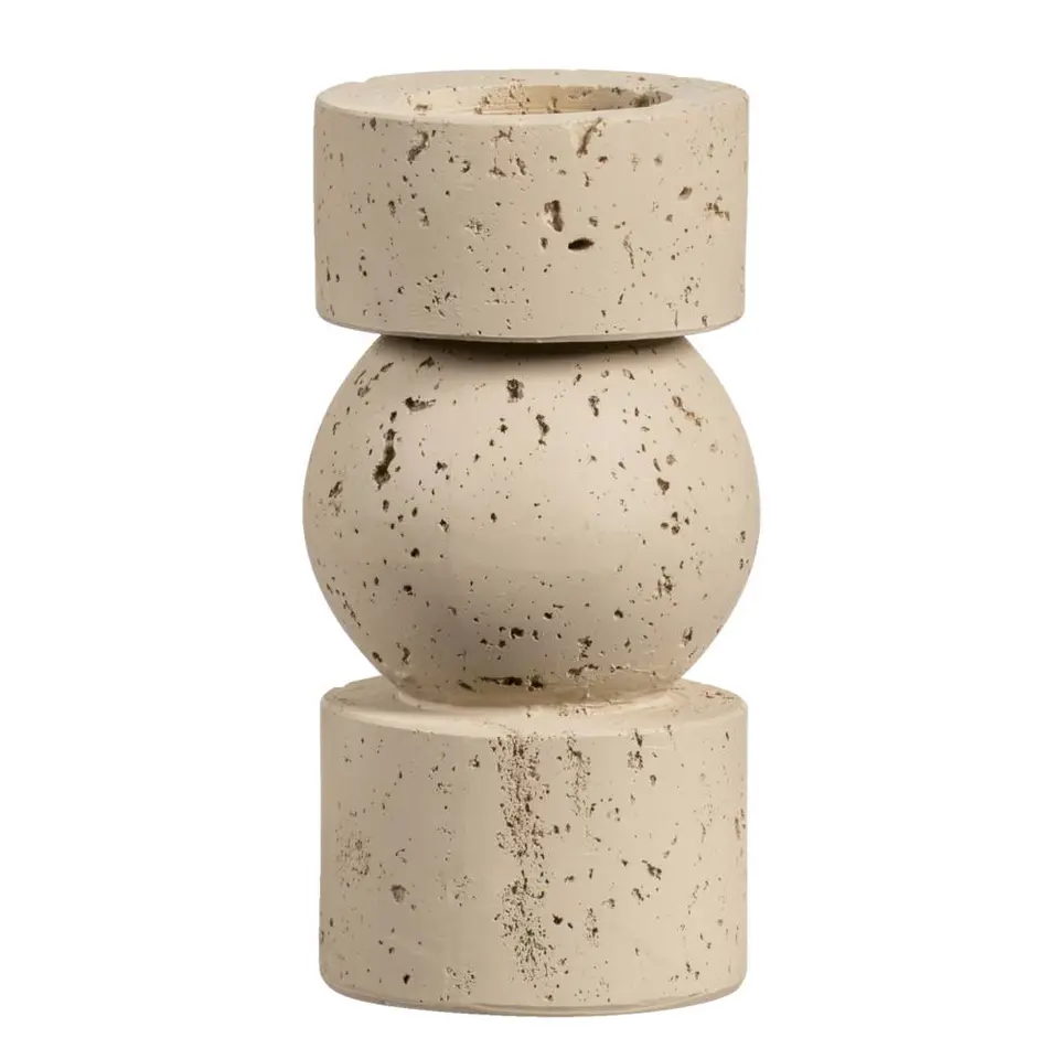 Kandelaar Raven - beige - 16xØ8 cm