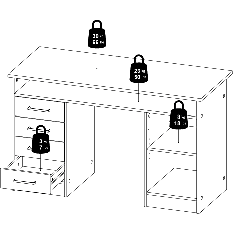 Function Plus skrivebord - Hvid