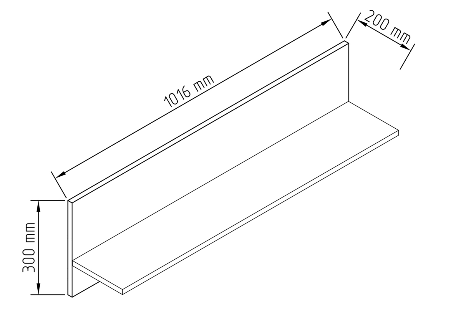 Wandregal USILO - anthrazit-Honig Eiche - 102 cm breit