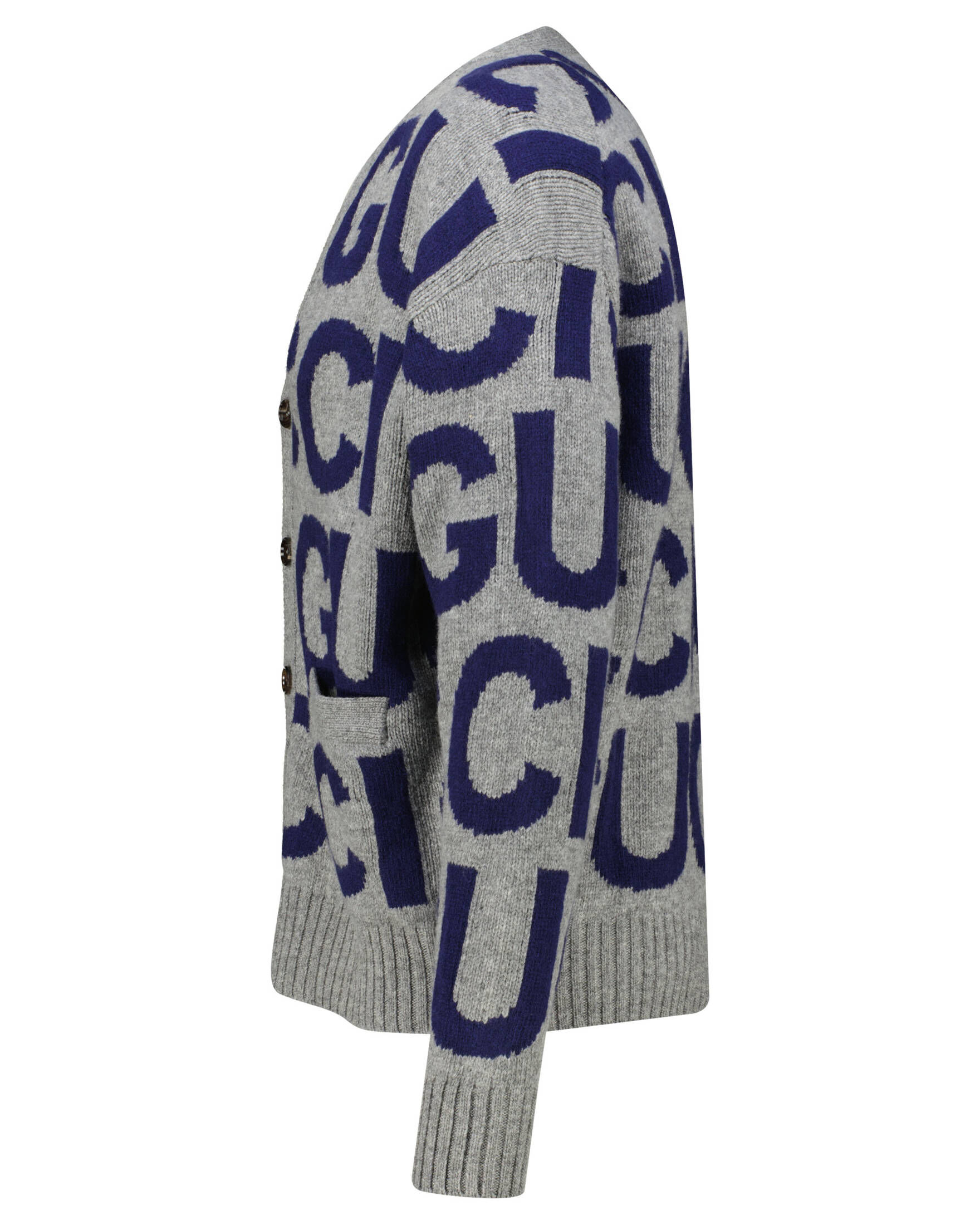 Gucci| Herren Strickjacke aus Wolle mit Logo-Intarsie