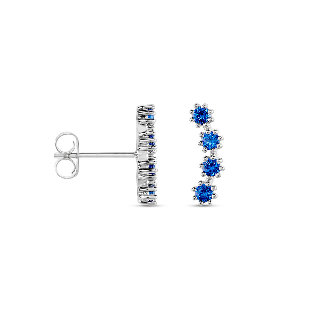 Boucles D'oreilles Puces Karrie Argent Blanc Oxyde De Zirconium
