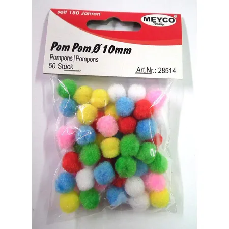 Meyco Pompoms, 10 mm, 50 Stück