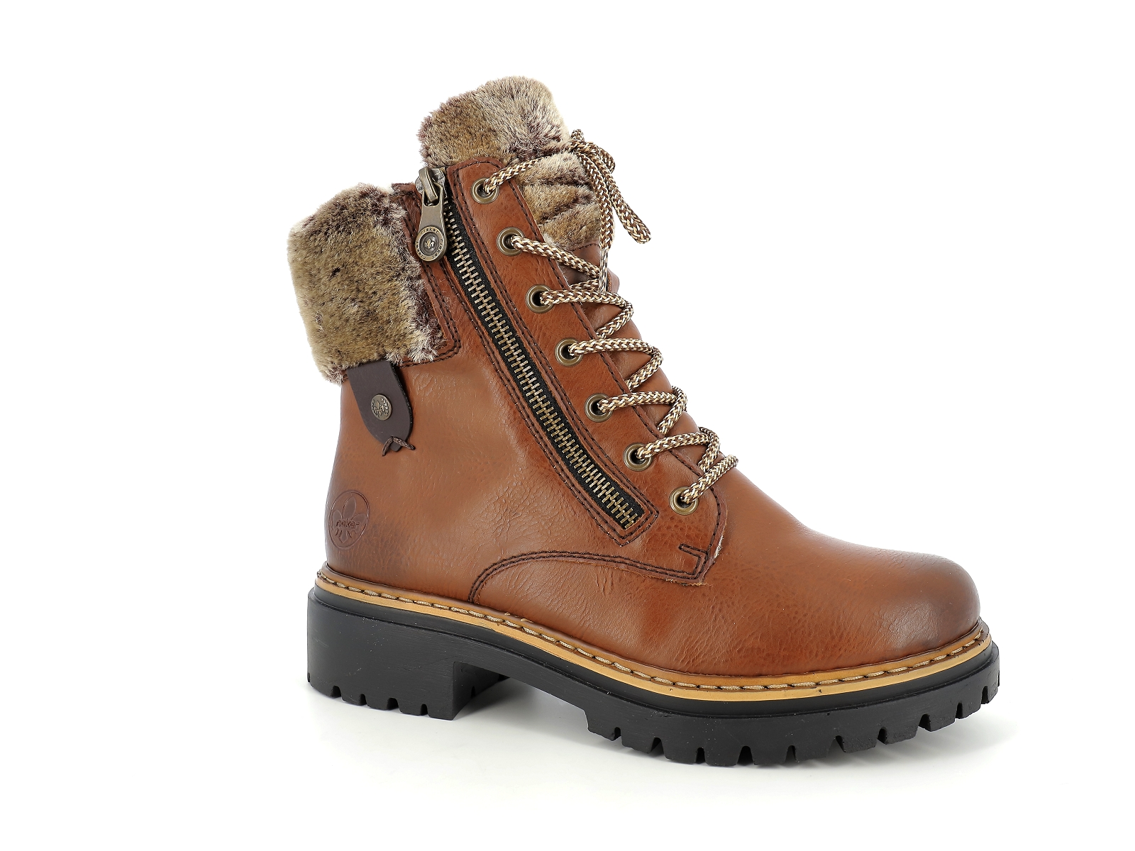 Rieker-72608 Cuir Cognac