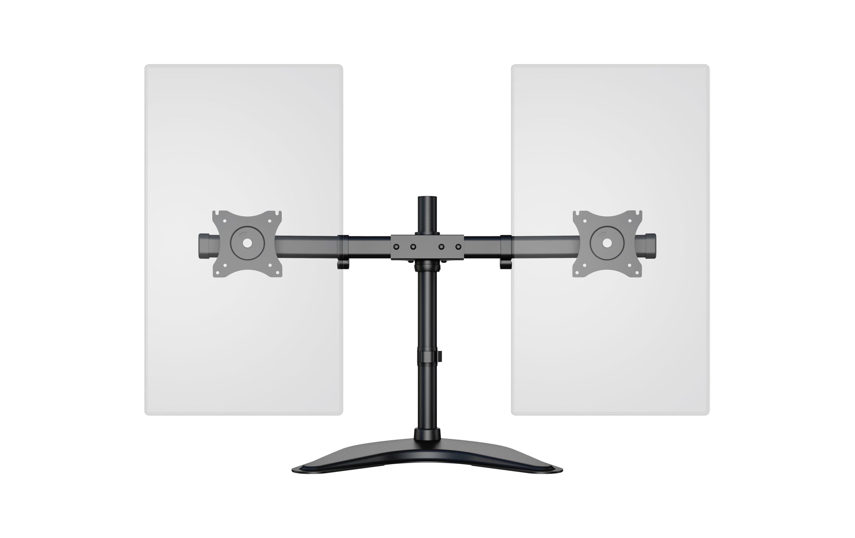 Monitor-Standfuss Basic Dual bis 10 kg – Schwarz<br>Deskmount