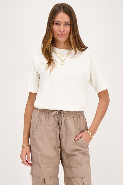 Off-white T-shirt met roze strik