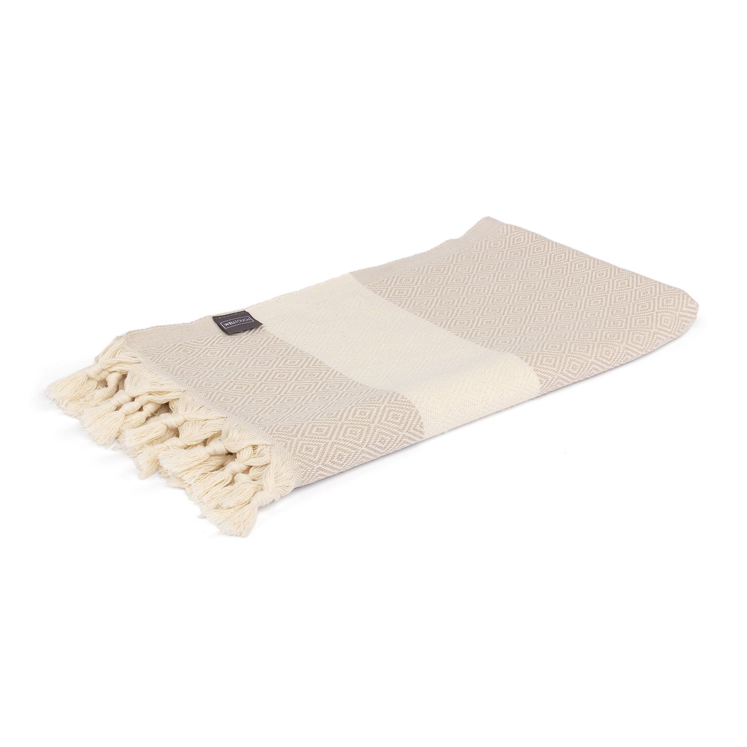 Welltouch Pestemal Hamam Saunatuch DIAMANT, Baumwolle, sand/natur