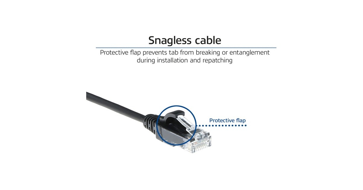 ACT ConnectivityLSZH U/UTP CAT6 datacenter slimline patchkabel snagless met RJ45 connectoren  (Zwart, 10 meter)