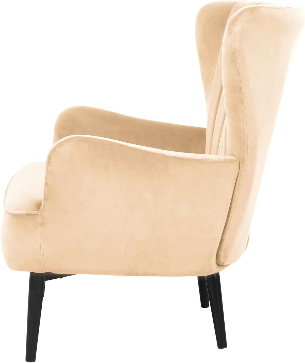 SVITA Arthur Sessel Relaxsessel Ohrensessel Modern Gepolstert Samt Hellbraun