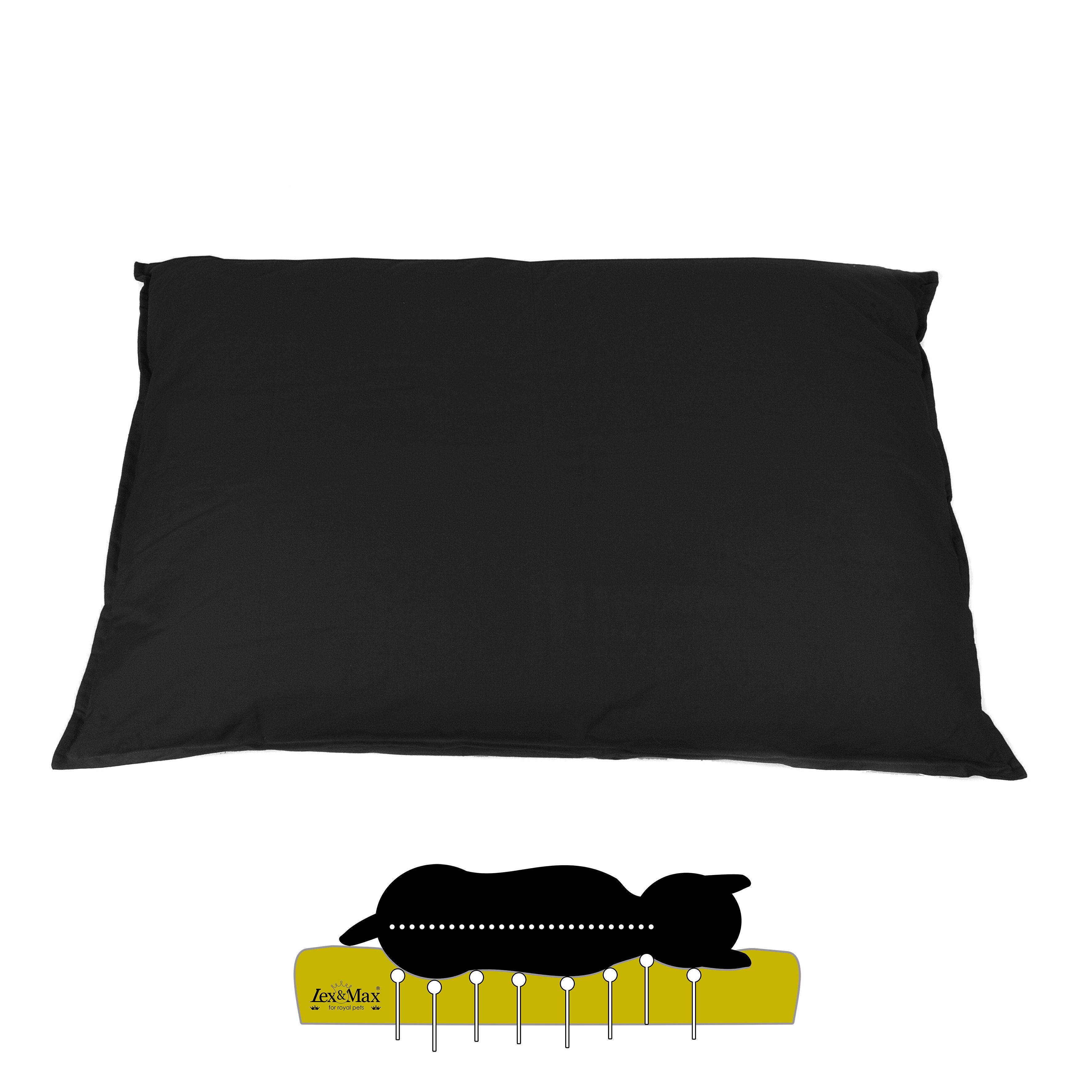 Lex & Max Tivoli - Orthopedisch Hondenkussen - Zwart - 70x100x16 cm - L