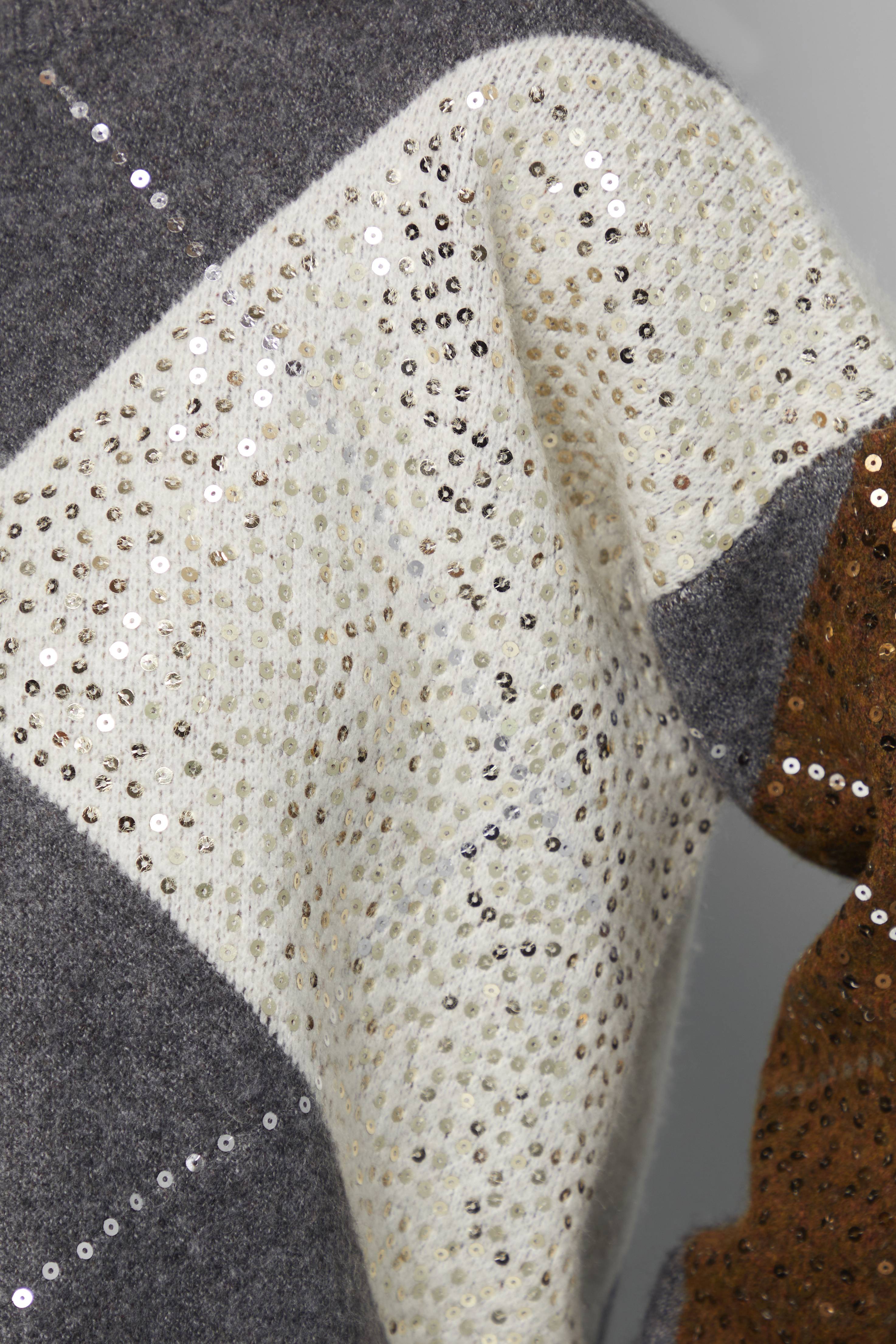 Wallis synthétiquell Argyle Oversize Gris