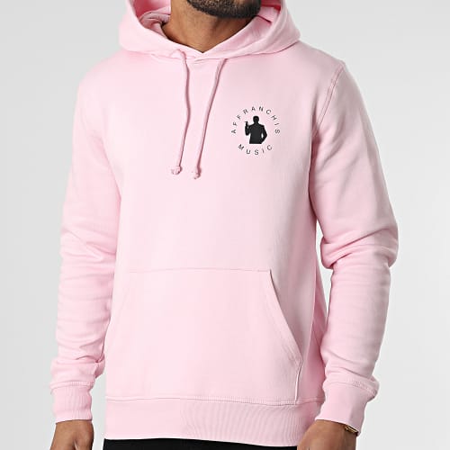 Sweat Capuche Vertical Back Rose Noir
