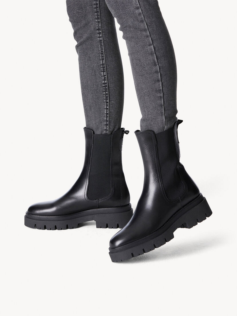 Leren Chelseaboot - zwart