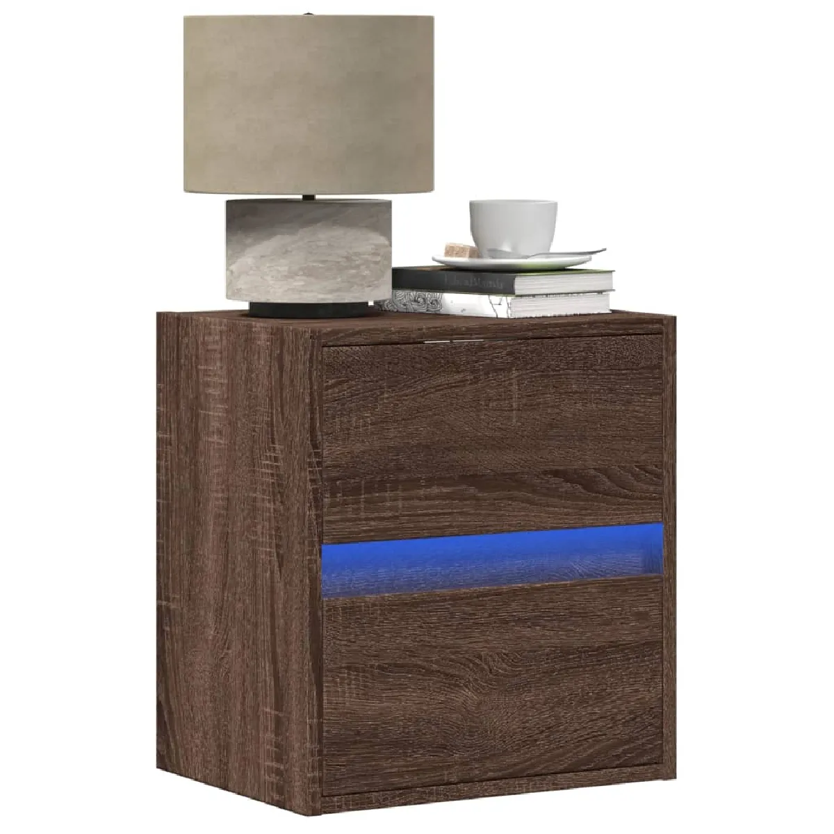 vidaXL Tables de Chevet Murales LED