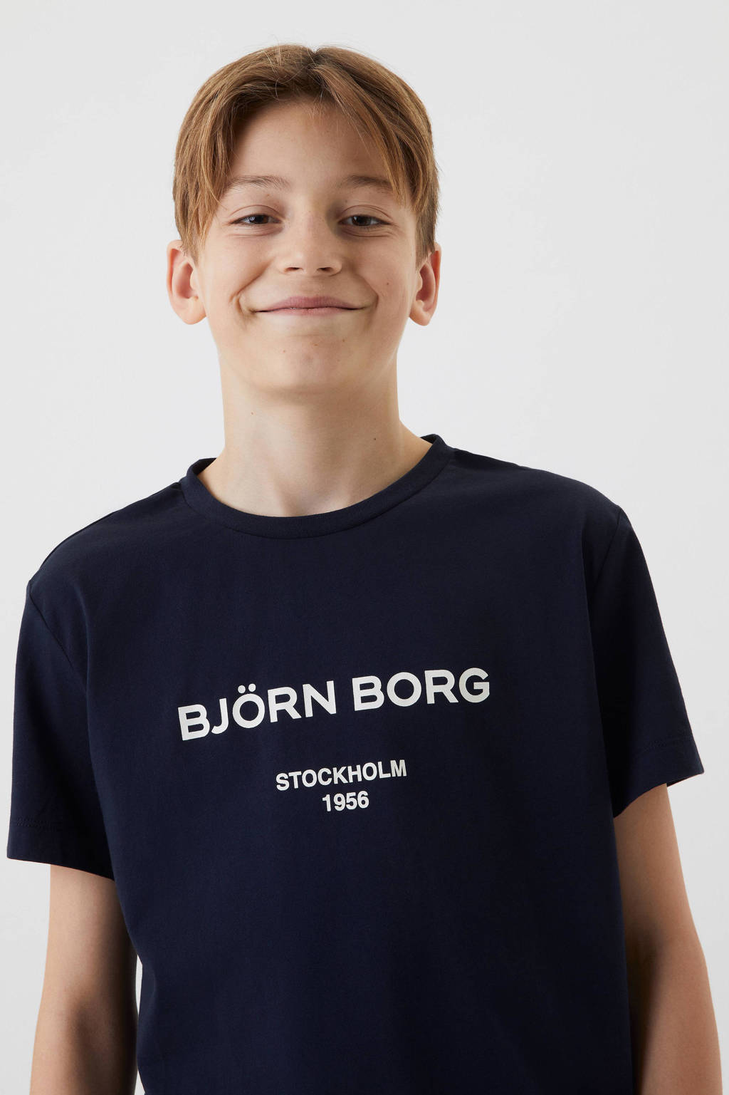 Björn Borg T-shirt met logo donkerblauw